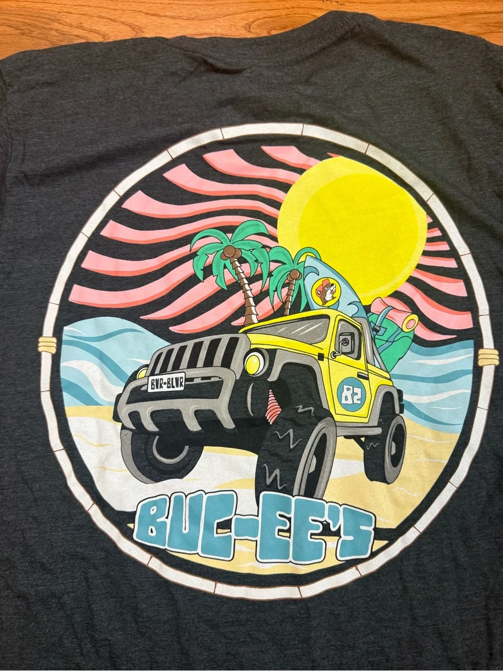 BUC-EE’S Unisex Adult Gray Jeep Print Short Sleeve Tee